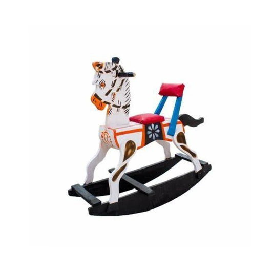 Channapattana Traditional Wooden Rocking Horse White